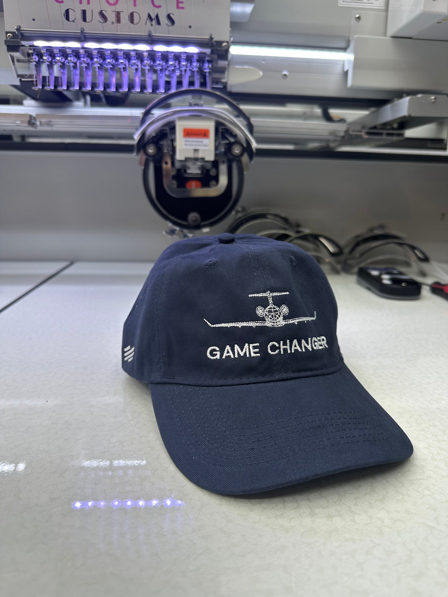 Game Changer Hat Embroidery and Side Logo Embroidery