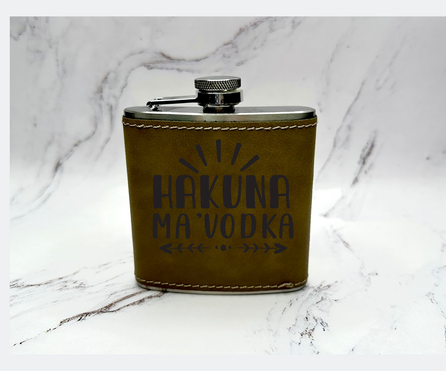 Leather Flasks with Ready Made Designs