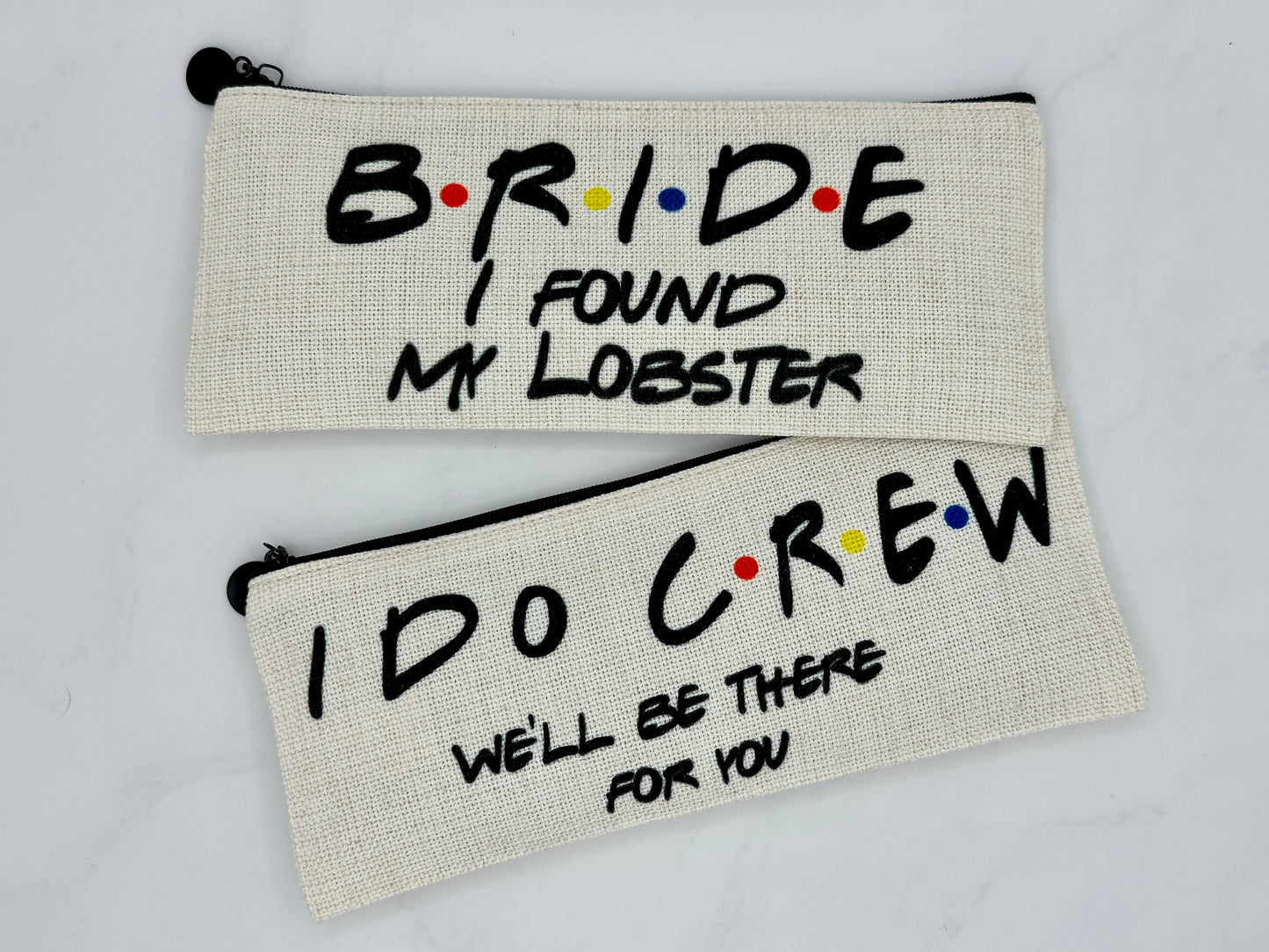 Bride & Bridesmaid Cosmetic Bags - "Friends Edition"