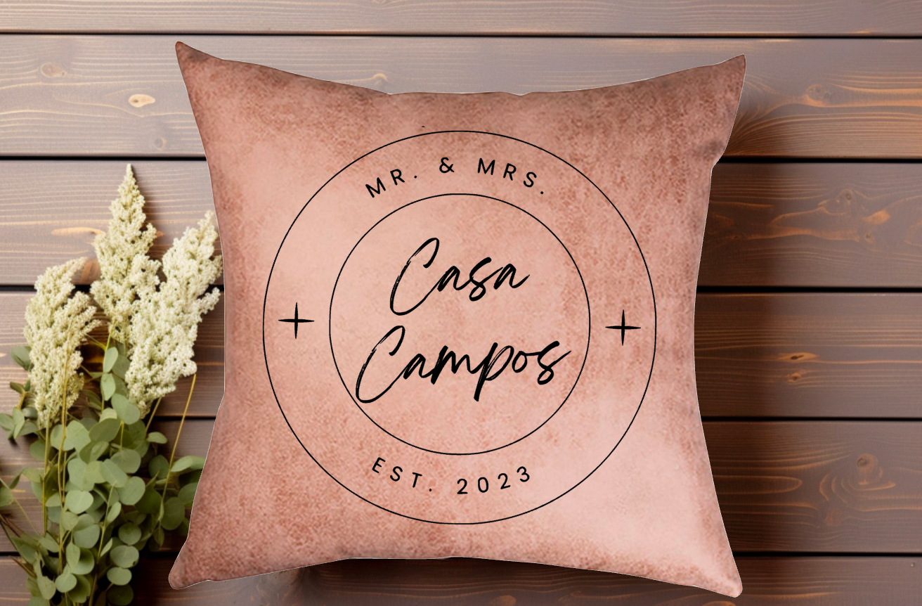 Faux Leather Square Casa Pillow Cover