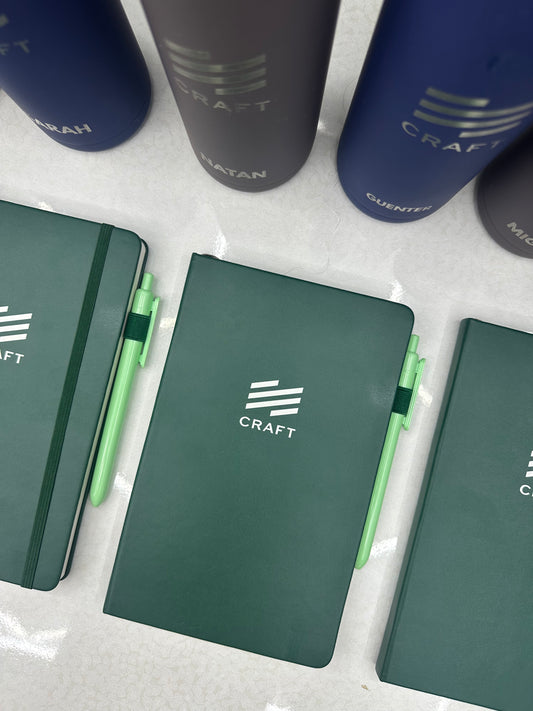 Custom Logo and Name Notebook + Pen