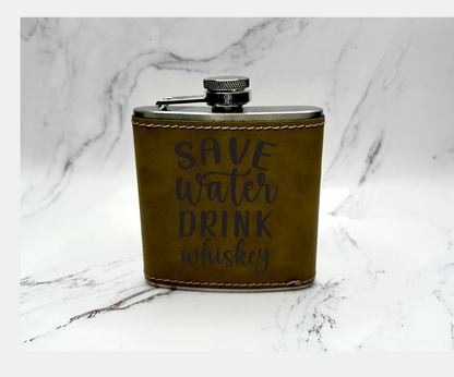 Leather Flasks with Ready Made Designs