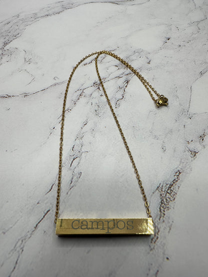 4-Sided Horizontal Bar Necklace (18K Gold Coating)