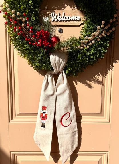 Christmas Holiday Wreath Sash with Four Designs