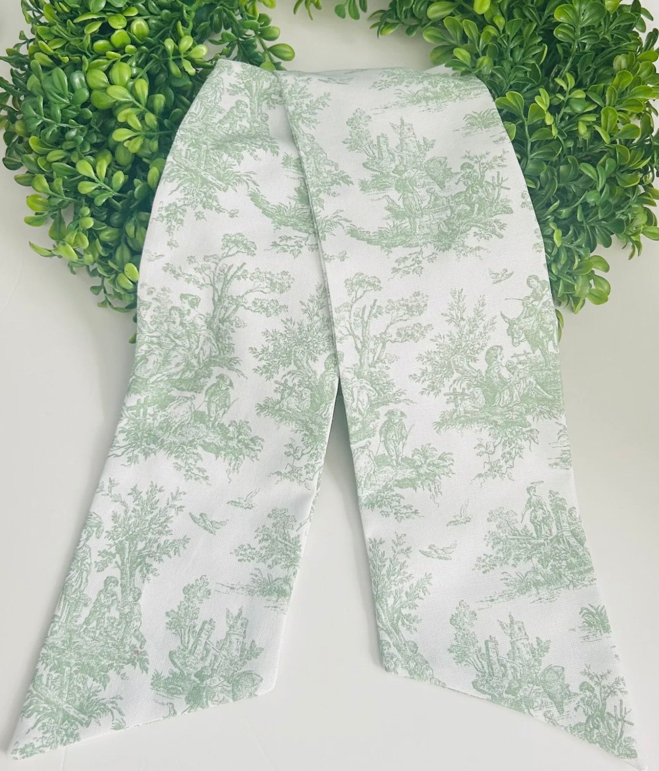 Limited Edition Green Toile Nutcracker Wreath Sash