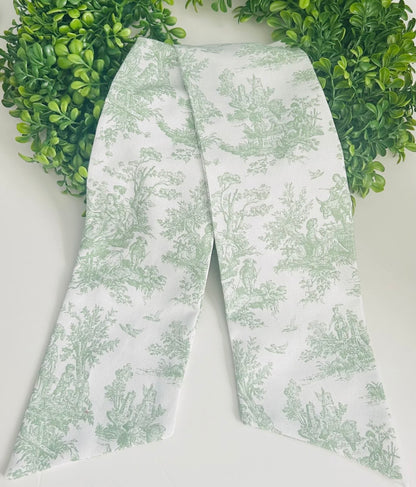 Limited Edition Green Toile Nutcracker Wreath Sash