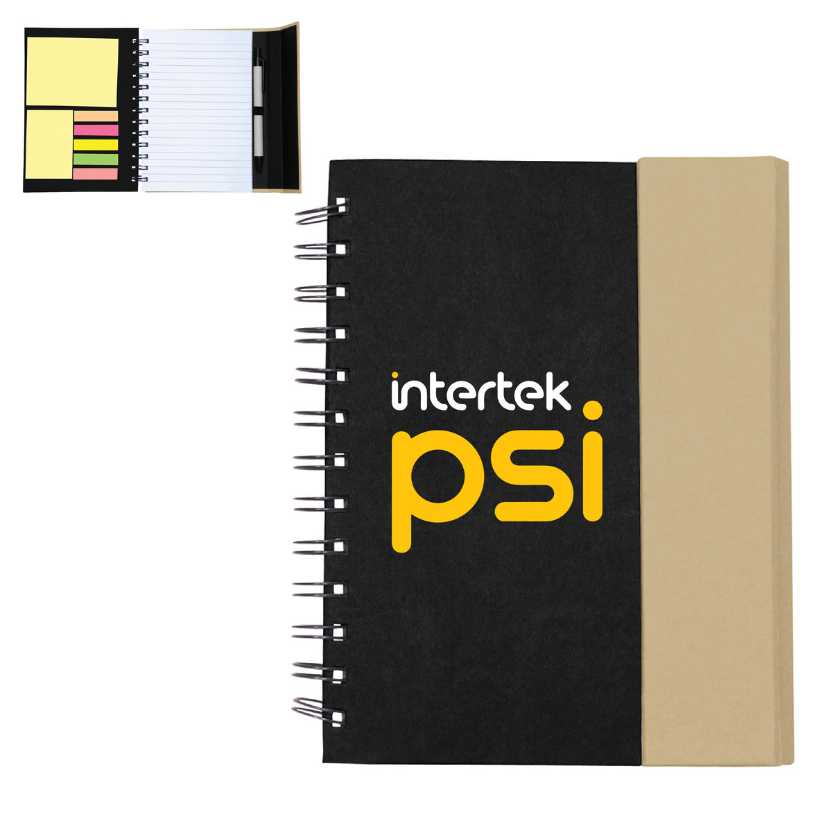 Spiral Notebook with Sticky Notes & Pen 5.75 in × 7.25 in | Journal cover imprint only