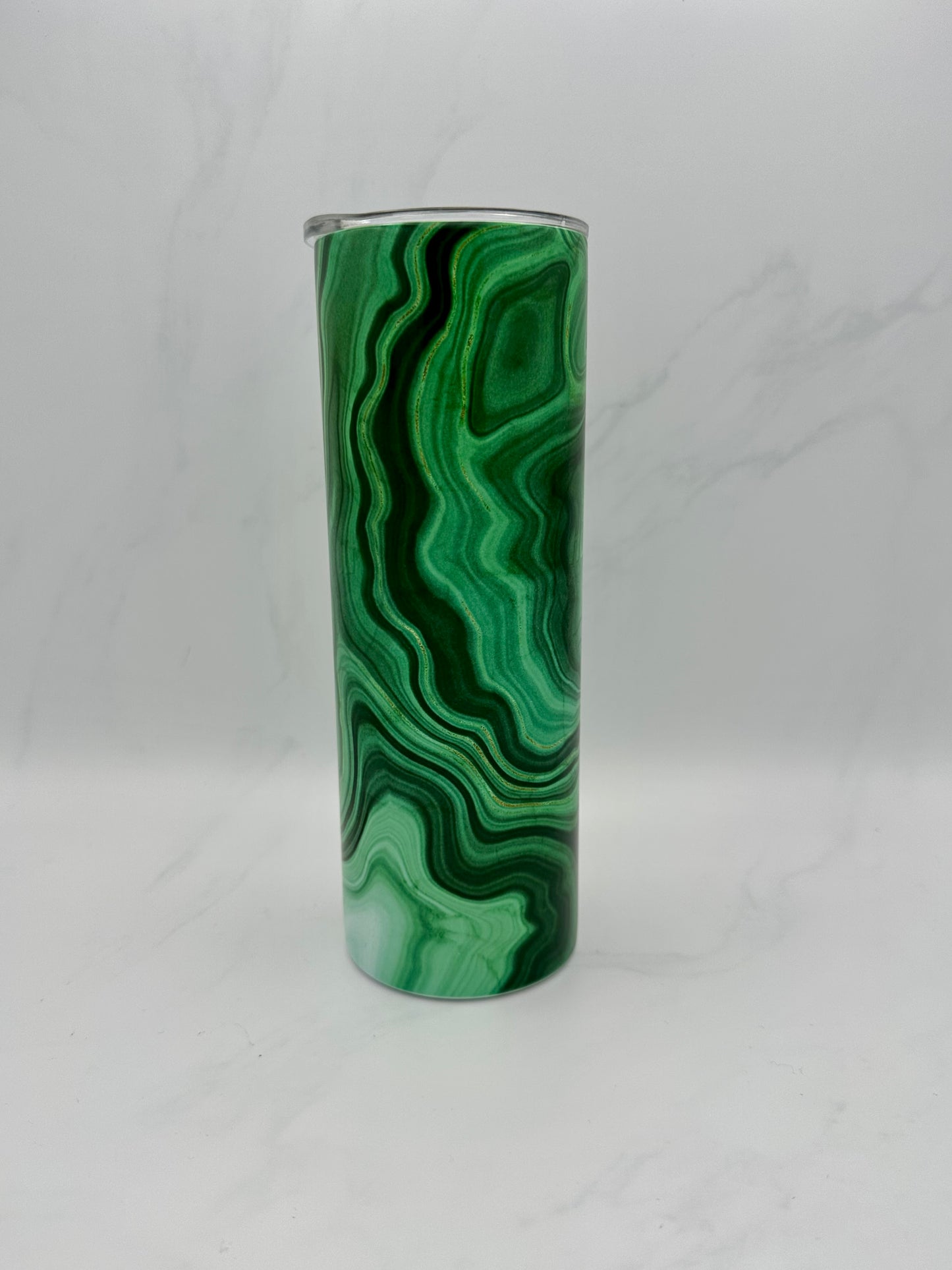 20 oz Skinny Tumbler - Gemstone Collection - Malachite Magic