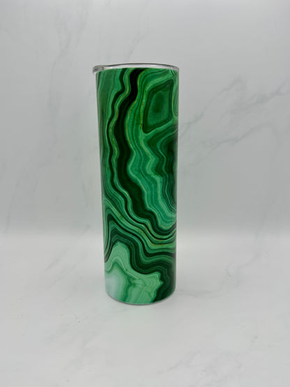 20 oz Skinny Tumbler - Gemstone Collection - Malachite Magic