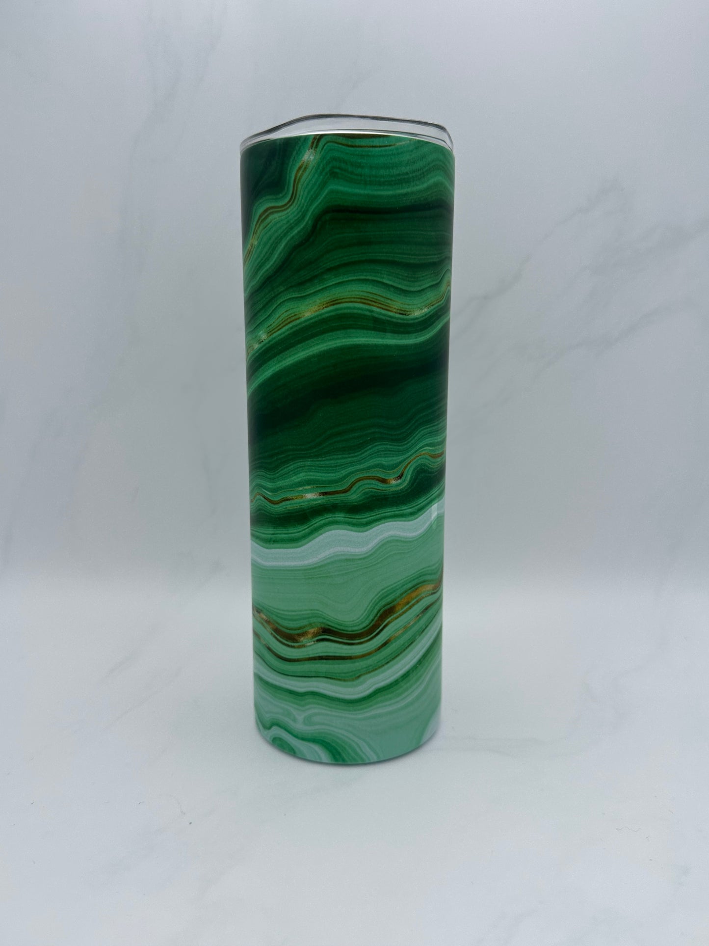 20 oz Skinny Tumbler - Gemstone Collection - Malachite Magic