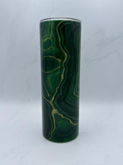 20 oz Skinny Tumbler - Gemstone Collection - Malachite Magic