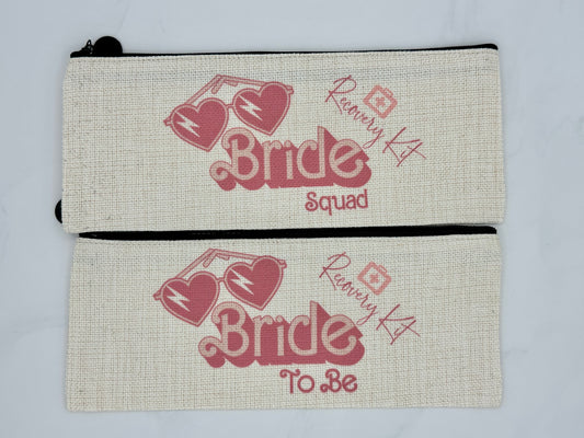Bride & Bride Squad Cosmetic Bags