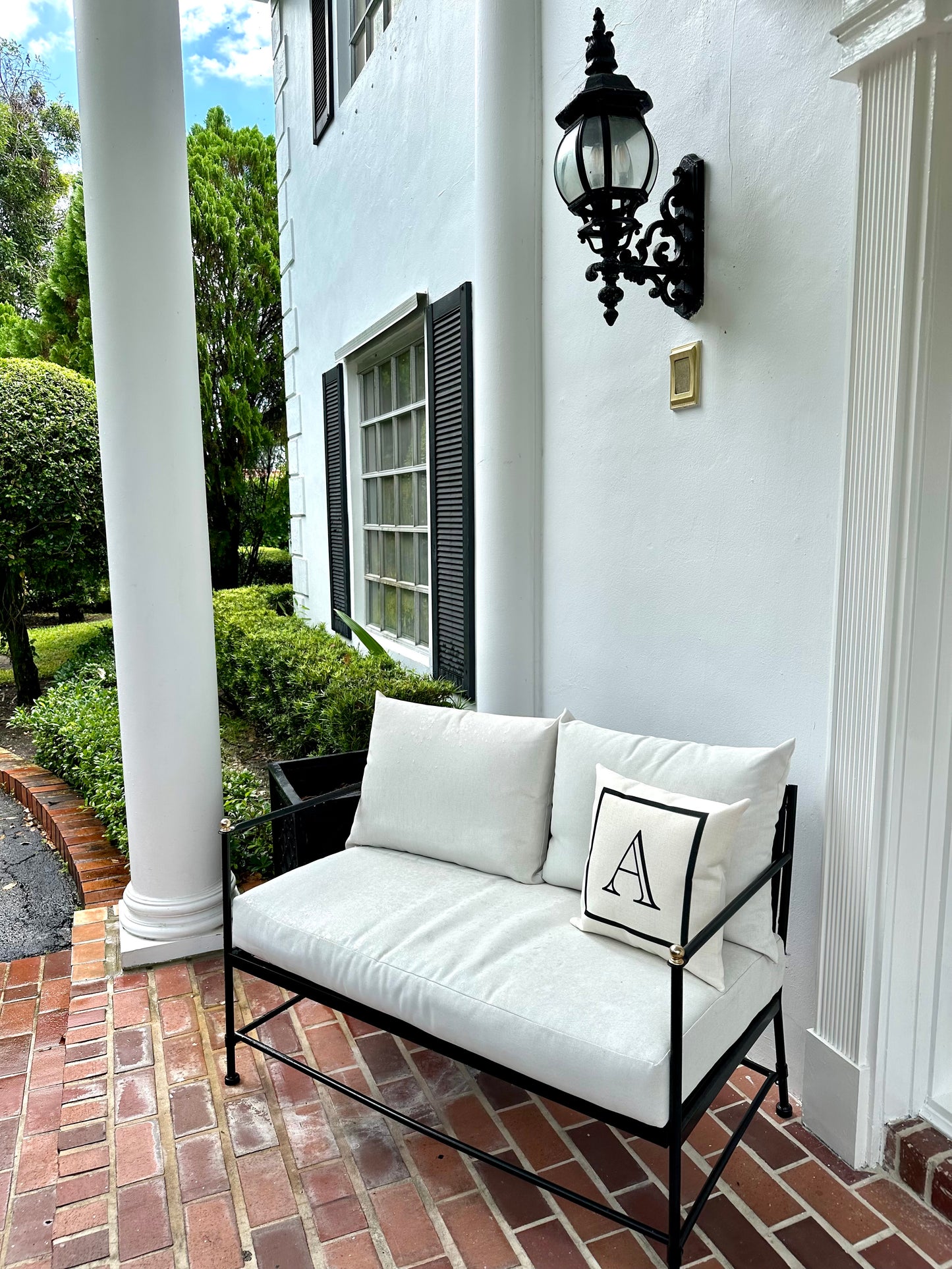 Initial Linen Square Pillow Cover