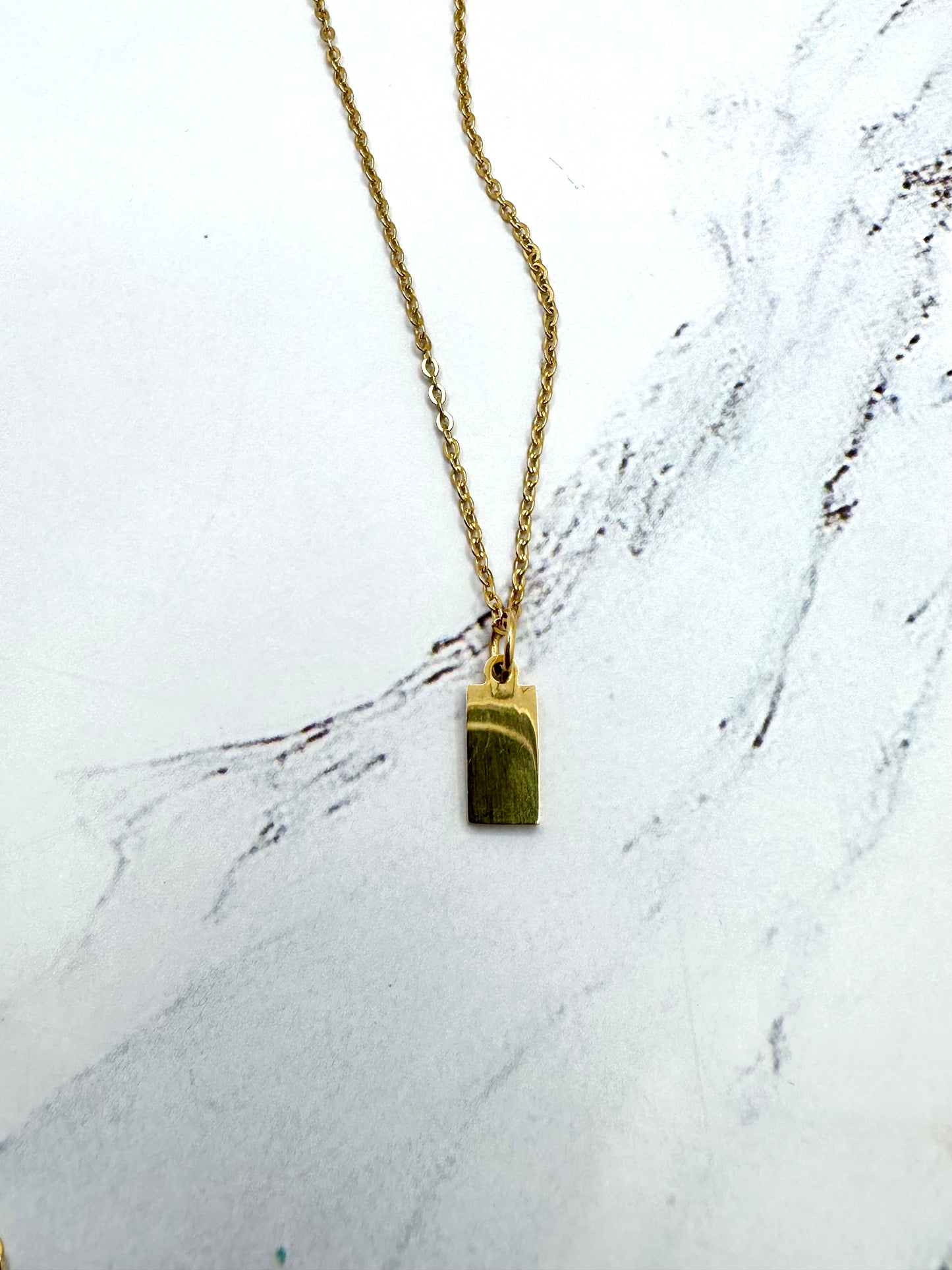 Petite Jewelry Tag Necklace (Available with 18K Gold Coating & Stainless)
