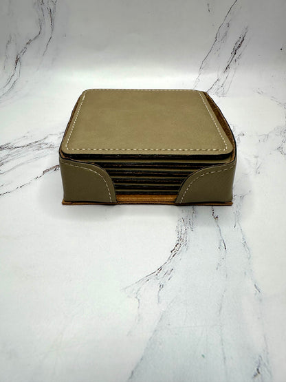 Personalized Engraved Leatherette Coasters