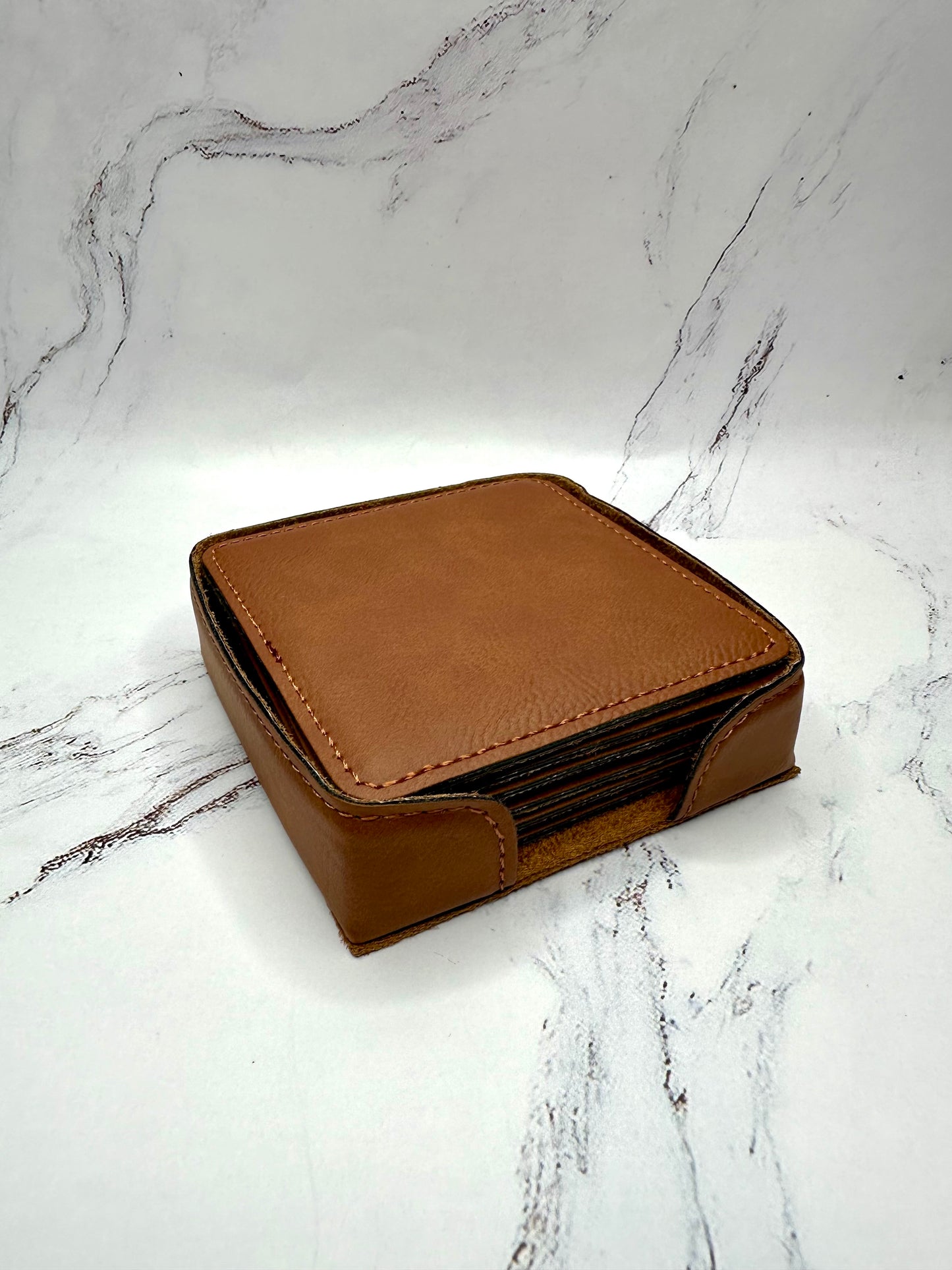 Personalized Engraved Leatherette Coasters