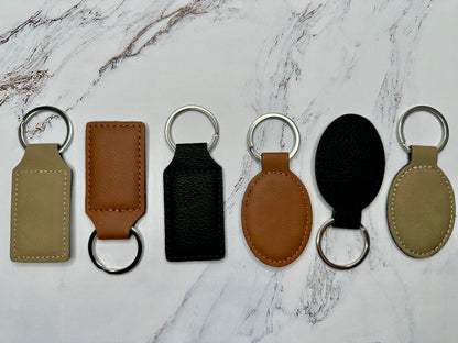 Personalized Engraved Leather Keychains