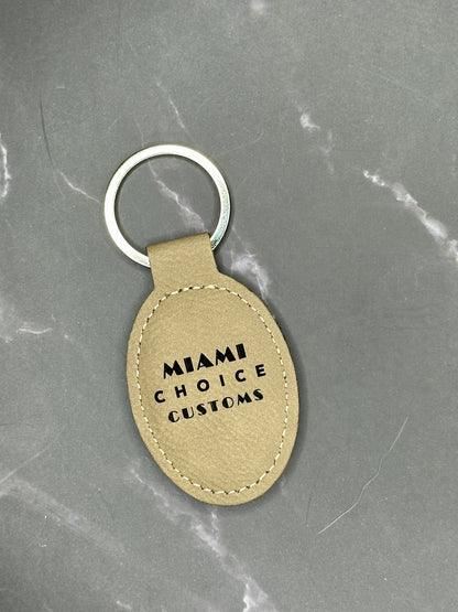 Personalized Engraved Leather Keychains