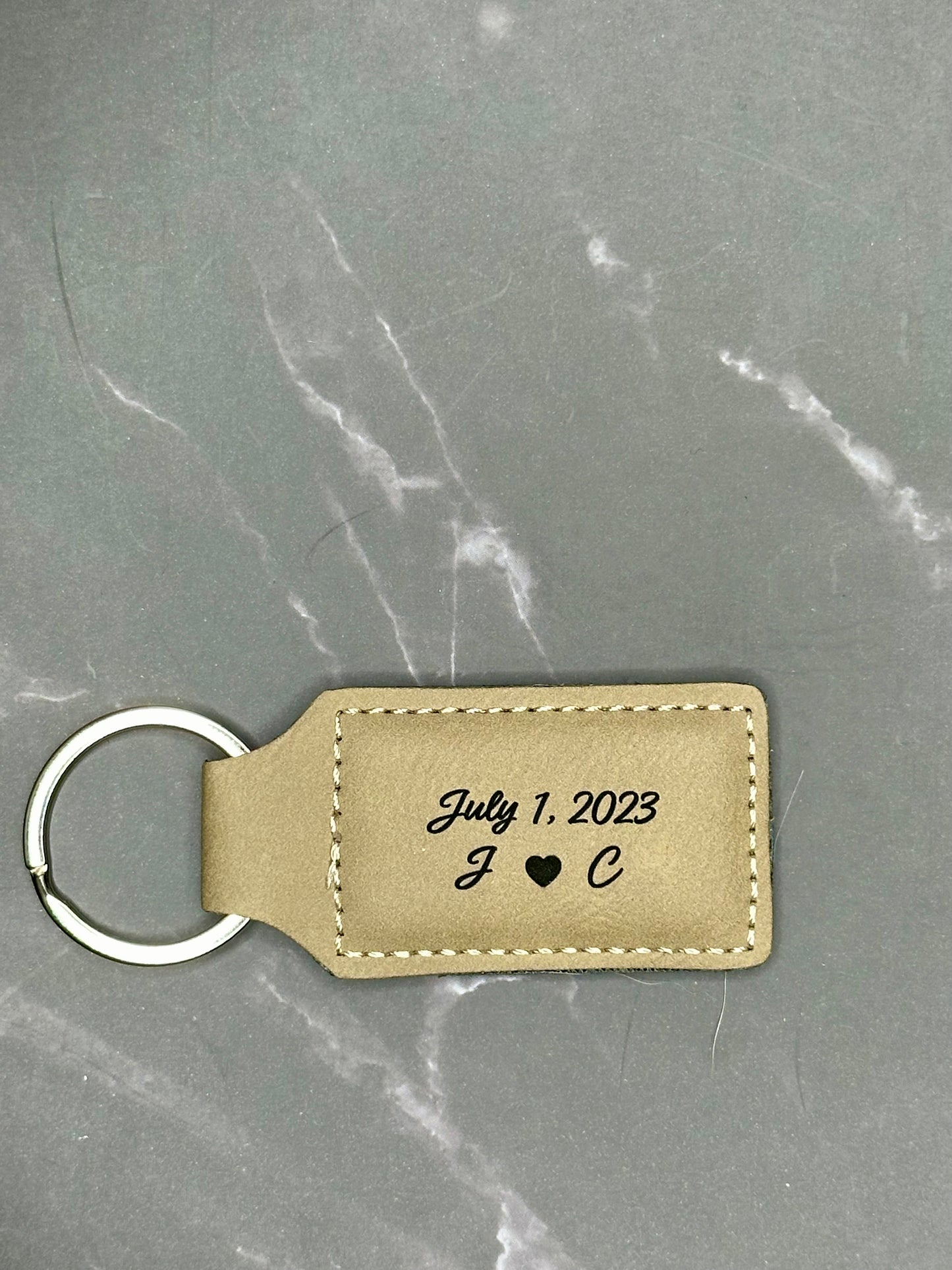 Personalized Engraved Leather Keychains