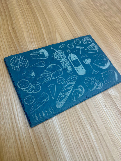 Wine Cheese Slate Plate