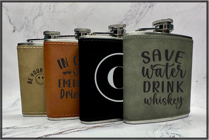 Completely Customized Leather Flasks