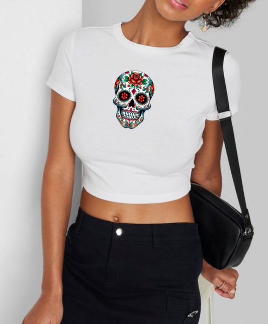 Skull - Halloween Crop T-Shirt