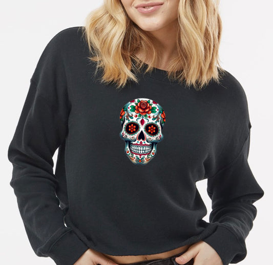 Skull - Halloween Crop Sweater